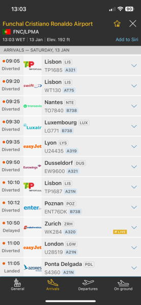 Flightradar - some poor passengers really aren't landing at Madeira at the moment