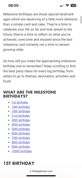 Disappointed with birthday trip