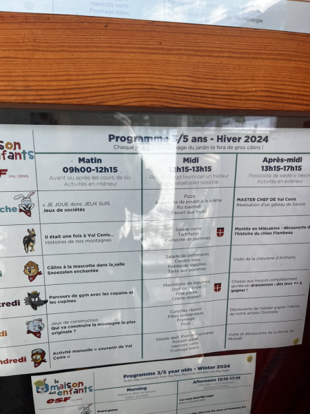 Esf nursery meals