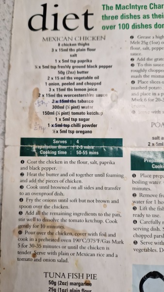 John Major's chicken recipe