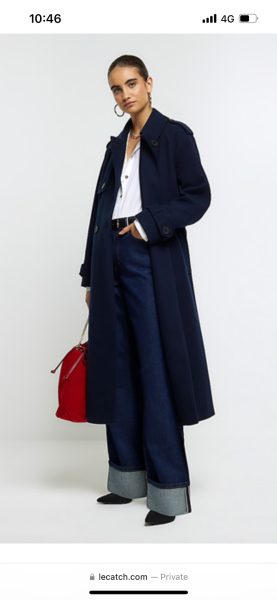 Deep cuff wide leg jeans