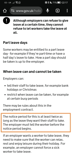 Annual leave 9 weeks before due date