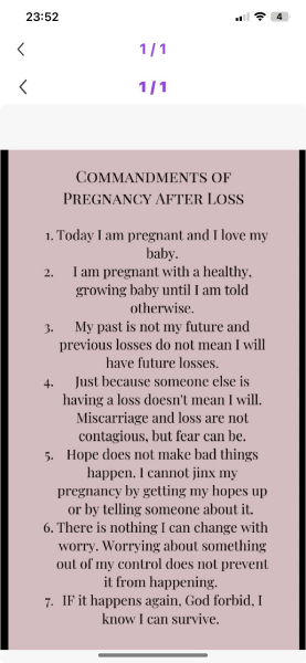Likelihood of miscarriage past 10 weeks