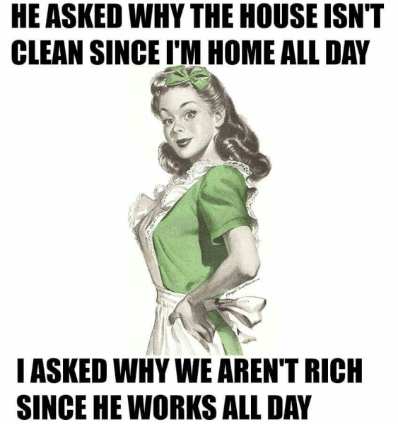 To want a meme about why a mum's house is always messy