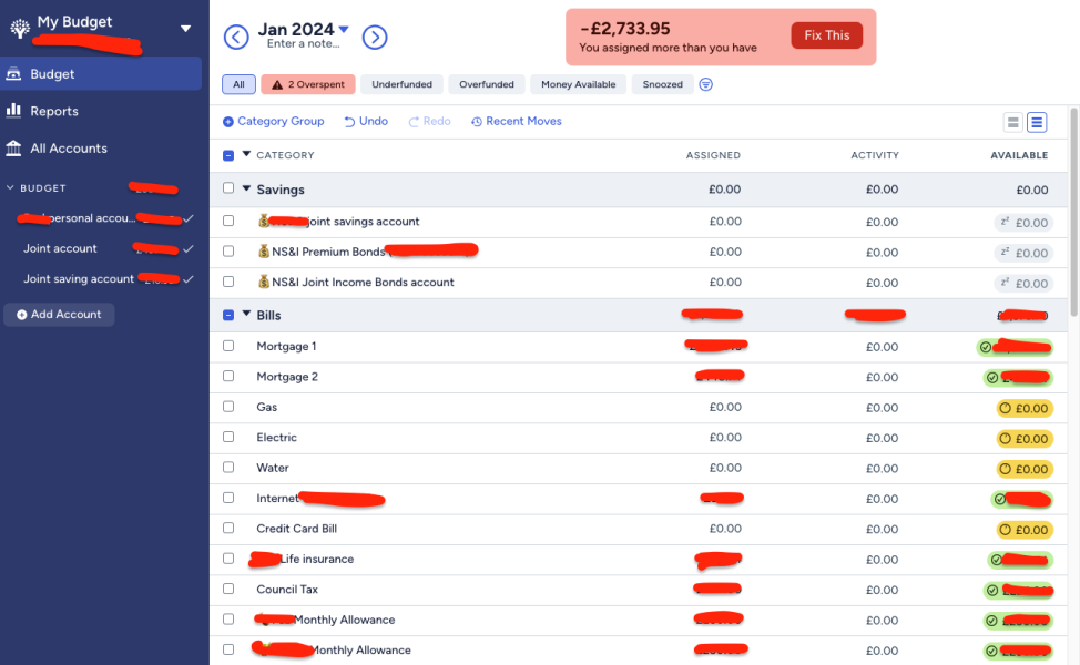 Household cashflow management
