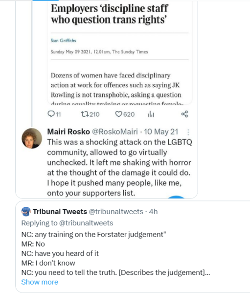 Another GC employment tribunal. Roz Adams vs Edinburgh Rape Crisis Centre #2