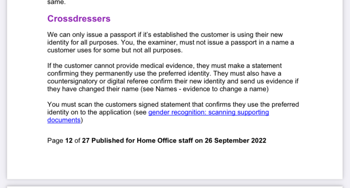 Ministers may close loophole allowing people to self-identify on passports and driving licence