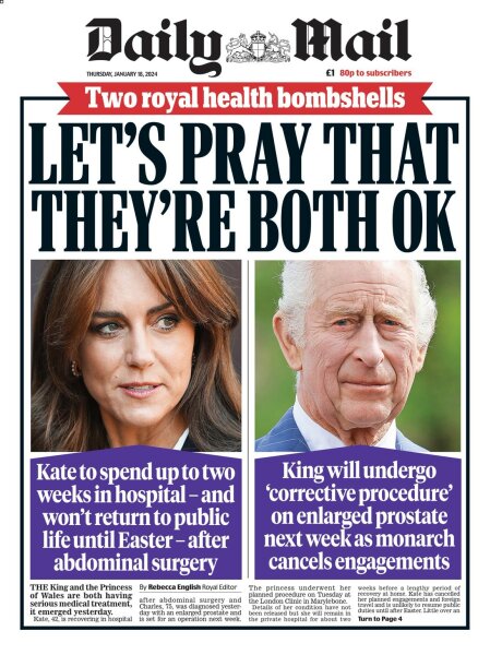 Princess of Wales: surgery and recuperation