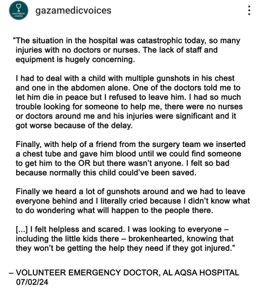 Mainly about Al Shifa [bombed front of hospital 3]