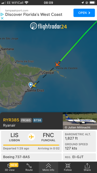 Flightradar - some poor passengers really aren't landing at Madeira at the moment
