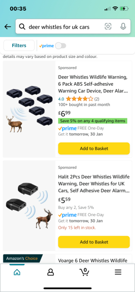 To fear driving over deer collisions.