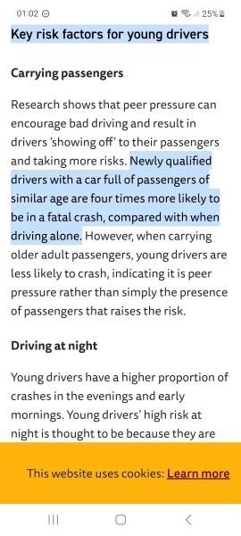 18 yr old new drivers/ long distance