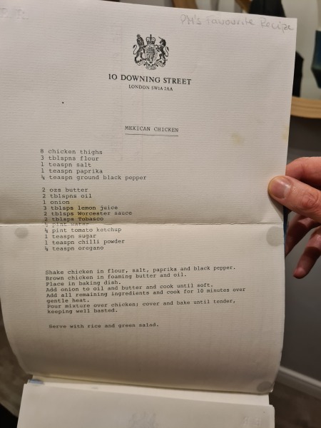 John Major's chicken recipe