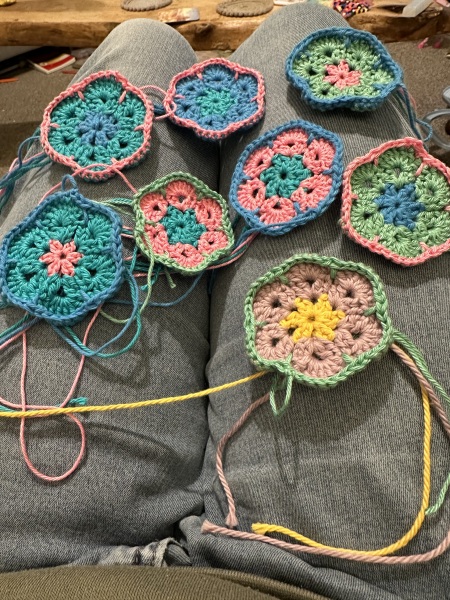 It's crochet,  knit and natter thread 11. So much yarn we need a yarn barn.