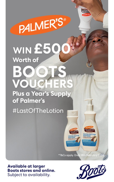 Win £500 of Boots vouchers & Palmer’s products