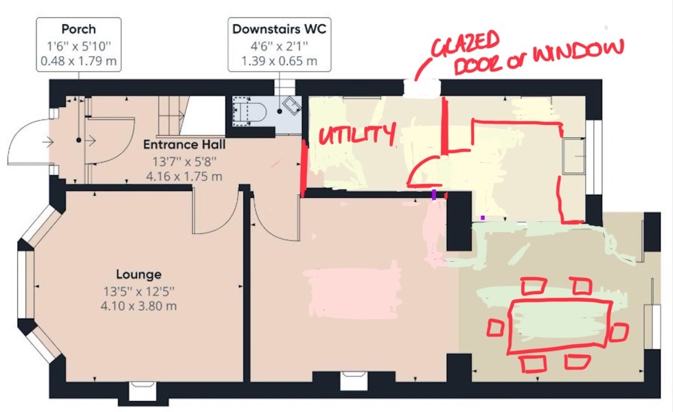 Floorplan suggestions - creating a kitchen-diner in an extended 1930's house