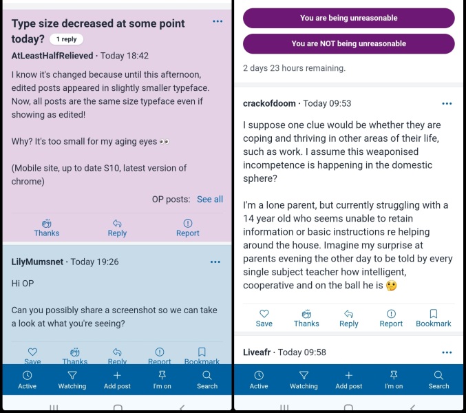 Type size decreased at some point today?