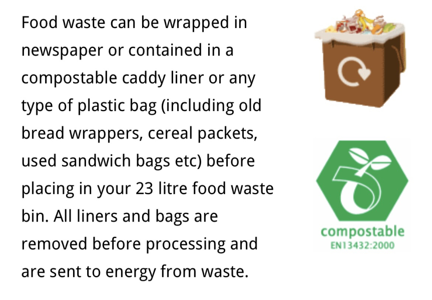 Can I use biodegradable dog poo bags as food waste bags?