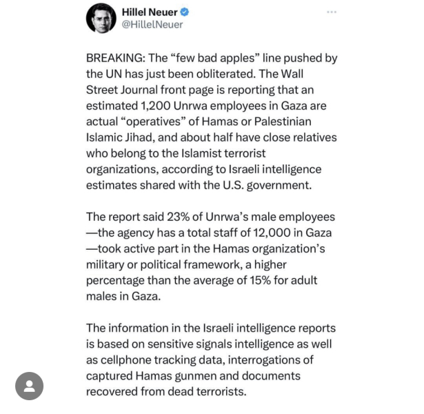 Aid workers accused of taking part on 7/10 attack on Israel - appalling !