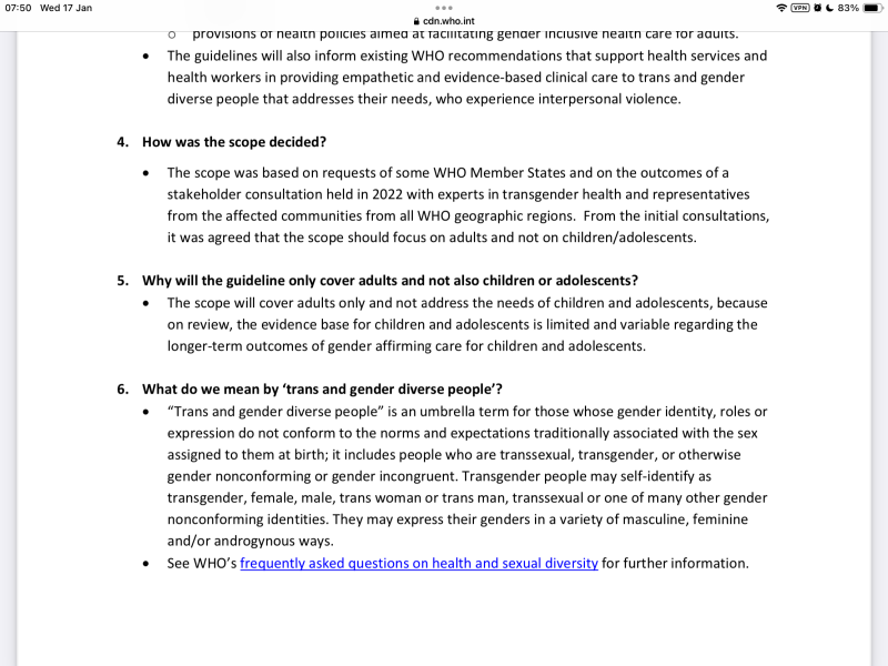 WHO publishes 'controversial gender guidance'