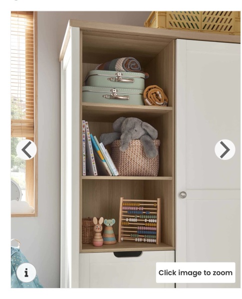 Clothes storage on shelves - open wardrobe