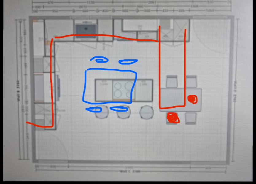 Kitchen Island and no dining table