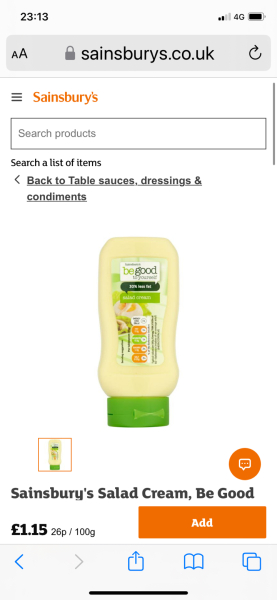 Decent salad cream (not Heinz, it's crap now).