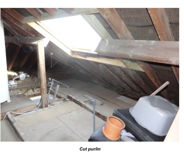 Survey - cut purlin in roof