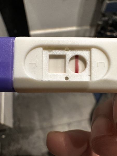 Digitals and blue dye positive but barely any line on pink dye test