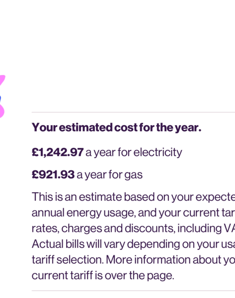 Please help me  with Gas/ Electricity tariff-pics attached