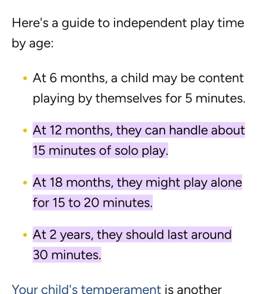 to want DD to play by herself