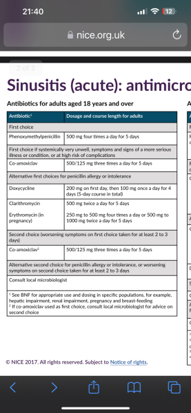 Anyone taken Oxytetracycline for sinusitis?