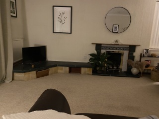 What fireplace for this 1970s lounge?