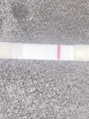Very very faint positive or evaporation line