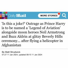 Prince Harry to receive a Living Legend of Aviation award