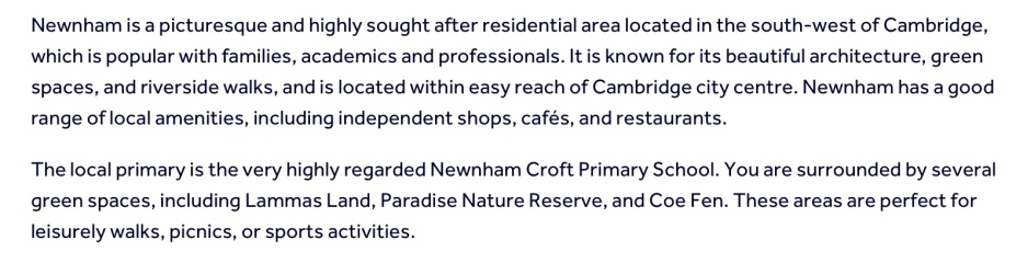 Moving to Cambridge