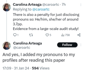 Disclosure of non binary pronouns leads to less favourable employer response
