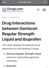 Ibuprofen & gaviscon (medicine question)