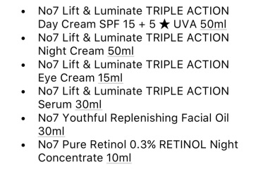 No 7 skincare products