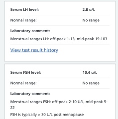 Fertility blood test results