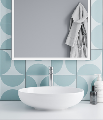 What floor with this aqua tile?