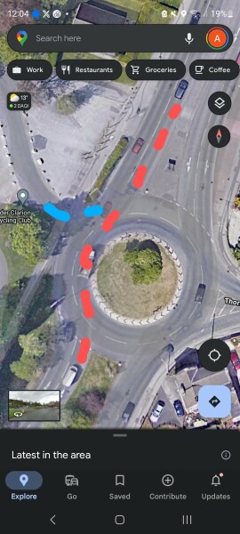 Roundabout collision - who is at fault? With diagram