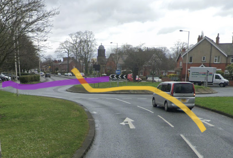 Roundabout collision - who is at fault? With diagram