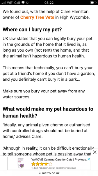 Digging a grave and burying your sadly deceased dog in a public park