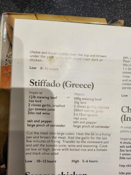 Meals that don't take long to prepare/find ingred forredients for, can be slow cooker