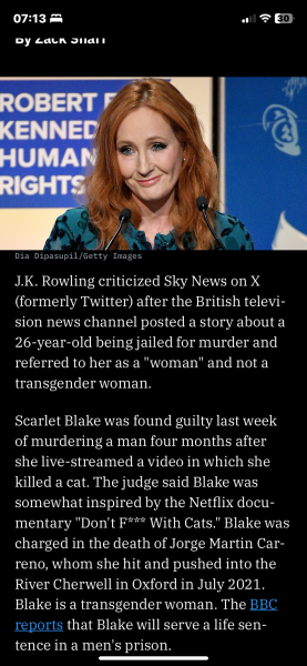 Scarlet Blake trial - the thing that never happens....