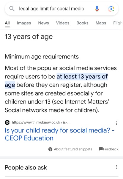 Digital age of consent 13, parents, powerless?