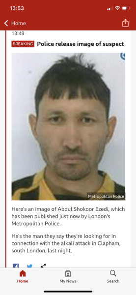 Acid attack in Clapham