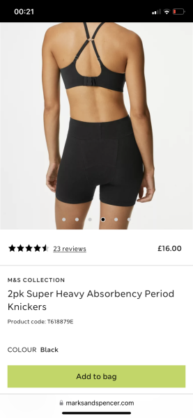 I need me some massive cycling shorts-style period pants for menorrhagia floods.
