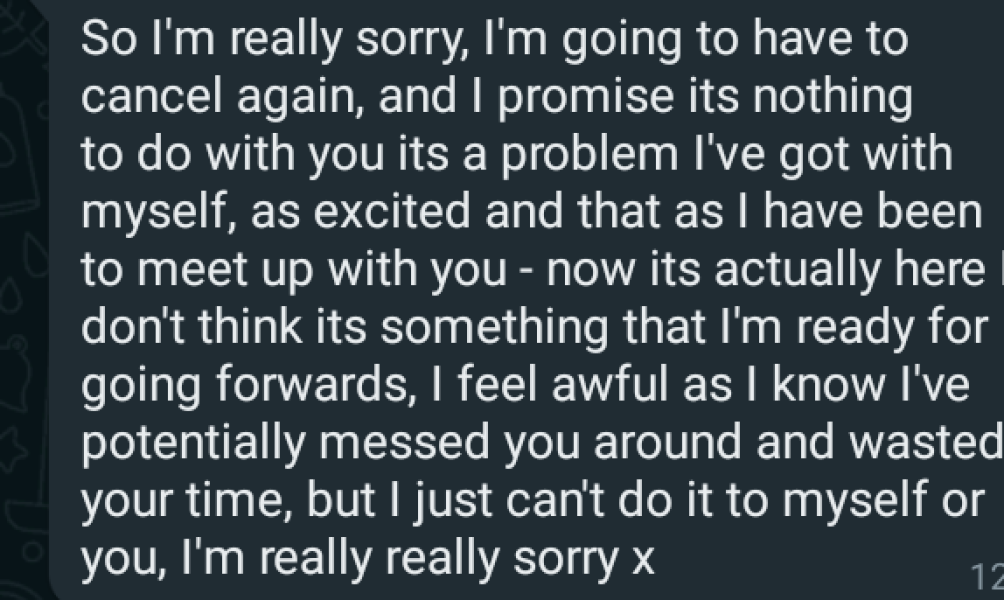 Would you meet up with someone who's postponed twice?